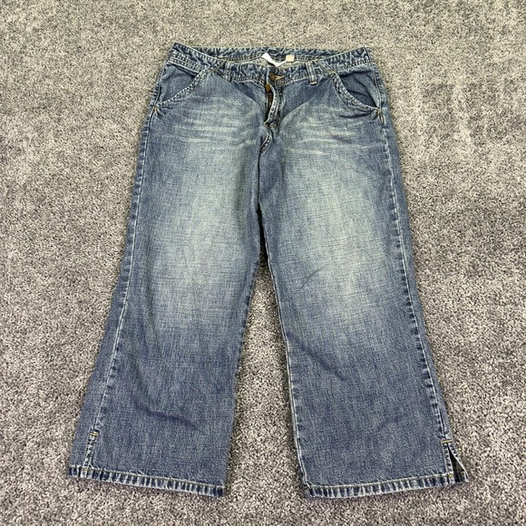 BKE Denim - BKE Jeans Womens 31 Blue Sunset Capri Crop Denim Medium Wash Casual Logo City
